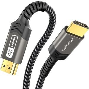 Never used BlueRigger 4K 25 ft HDMI Cable gold connectors Durable black braiding